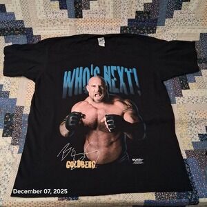 VINTAGE Goldberg WCW Who's Next T Shirt Size 2XL Black EUC MINT 1998 Wrestling